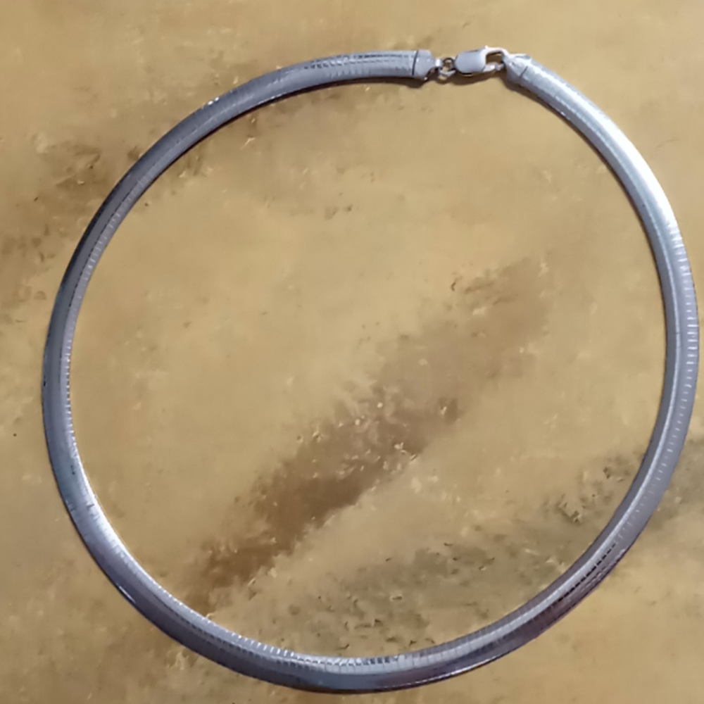 925 Italian Silver Choker Statement Necklace